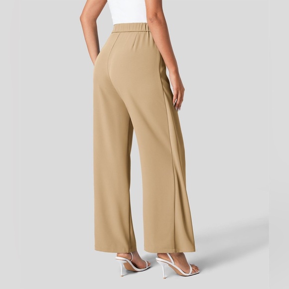 Halara High Waisted Tie Side Invisible Zipper Wide Leg Work Pants | NEW/NWT!!🤎 - Picture 2 of 8